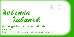 melinda kubanek business card